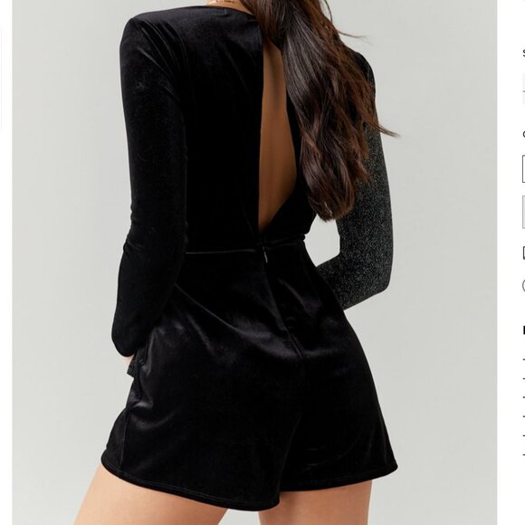 S Francesca's Black and Silver Glittery Romper NWT - Picture 2 of 4